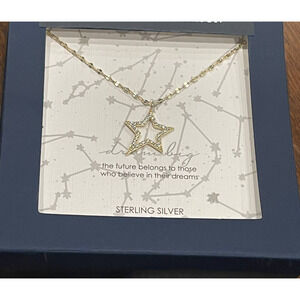 Dreaming Sterling Silver Star Cubic Zirconia Pendant Necklace
